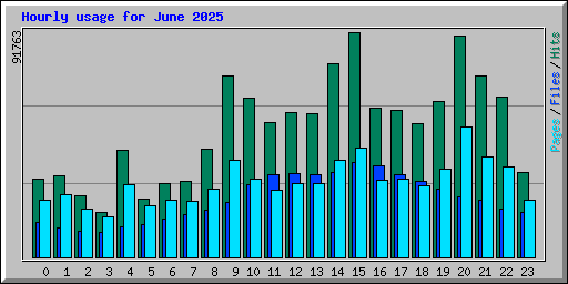 Hourly usage for June 2025