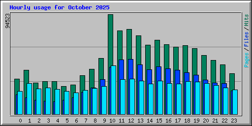 Hourly usage for October 2025