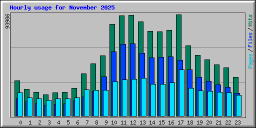Hourly usage for November 2025